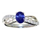Oval Cut Natural Sapphire Designer Ring