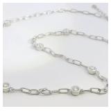 Bezel Set 1.35 ct By The Yard Diamond Necklace