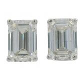 14k Gold 4.00 ct Emerald Cut Lab Diamond Earrings