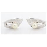 Mikimoto SV Akoya Pearl Cuffs Tie Pin