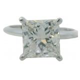 14kt Gold 3.02 ct Princess Cut Lab Diamond Ring