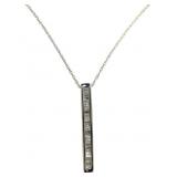10kt Gold .20 ct Baguette Diamond 18" Necklace