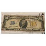 1934 North Africa $10 Silver Certificate