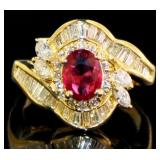 18k Gold 2.14ct Natural GIA Ruby & VS Diamond Ring
