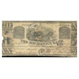 1853 $20 GA Obsolete Currency Note