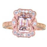Antique Style 1.91 ct Morganite & Diamond Ring