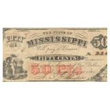 1864 50 Cent Mississippi Scrip Note