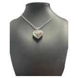 Natural Black Diamond "T" Initial Locket Necklace