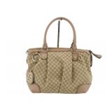 Gucci Beige & Pink Canvas 2WAY Handbag