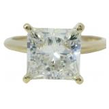 14kt Gold 3.00 ct Princess Cut Lab Diamond Ring