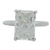 14kt Gold 4.00 ct Radiant Cut Lab Diamond Ring