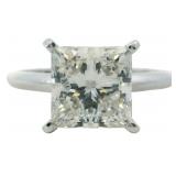 14kt Gold 3.01 ct Princess Cut Lab Diamond Ring