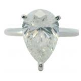 14kt Gold 2.86 ct Pear Cut VS Lab Diamond Ring