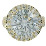 14kt Gold 6.07 ct Round Cut Lab Diamond Ring