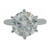 14kt Gold 4.05 ct Round Cut Lab Diamond Ring