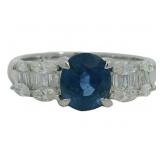 Platinum 2.36 ct Natural Sapphire & Diamond Ring