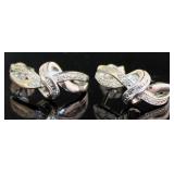 Elegant Natural Diamond Ribbon Earrings