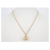 Christian Dior Logo Bag Motif Necklace