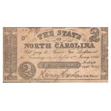 1861 $2 NC Obsolete Currency Note