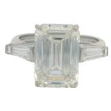 14k Gold 6.59 ct Emerald Cut VS Lab Diamond Ring
