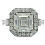 14kt Gold 6.64 ct Asscher Cut VS Lab Diamond Ring