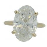 14kt Gold 6.47 ct Oval Cut VS Lab Diamond Ring