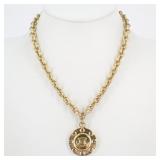 Celine Triomphe Gold-plated Chain Pendant Necklace