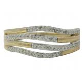 10kt Gold 1/5 ct Natural Diamond Wave Ring