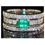 Platinum 1.80 ct Natural Emerald & VS Diamond Ring