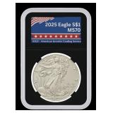 2025 MS70 American Eagle Silver Dollar