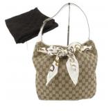 GUCCI GG Canvas Scarf HoBo Shoulder Bag