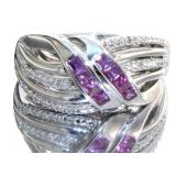 Quality Pink Sapphire & Diamond Designer Ring