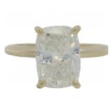 14kt Gold 3.01 ct Cushion VS Lab Diamond Ring