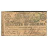 1863 25 Cents GA Note