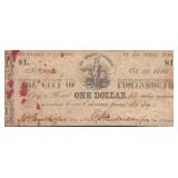 1862 $1 Portsmouth VA Currency Note