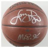 Autographed Larry Bird & Magic Johnson Basketball