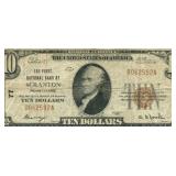 1929 $10 First National Bank of PA Currency