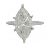14kt Gold 4.03 ct Marquise Cut Lab Diamond Ring