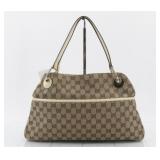Gucci GG Canvas Leather Tote Bag