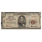 1929 San Francisco $5 National Bank Note
