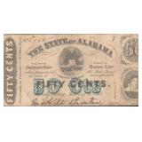 1863 50 Cent State of AL Currency Note