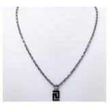 Versace Greek Key Medusa Head Pendant Necklace