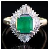 Platinum 2.89 ct Natural Emerald & VS Diamond Ring