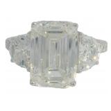 14k Gold 6.38 ct Emerald Cut Lab Diamond Ring
