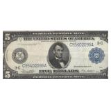 1914 $5 PA Federal Reserve Note