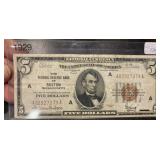 1929 $5 Federal Reserve Bank Note