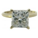 14kt Gold 3.02 ct Princess VS Lab Diamond Ring