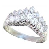 Platinum 1.00 ct Natural Brilliant Diamond Ring