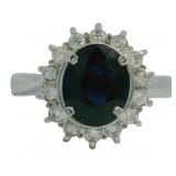Platinum 3.20ct Natural Sapphire & VS Diamond Ring