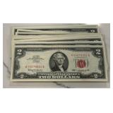 (100) 1963 Uncirculated $2 Bank Note Lot
